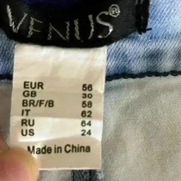 Venus Super Acid Wash Distressed Stretch High Waist Skinny Jegging Jeans Size 24 - Picture 10 of 13